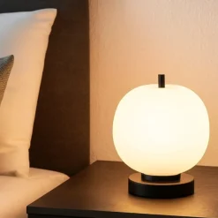 Abat Jour-Selezionato da Mazzolaluce Lampada da comodino moderna nera per camera da letto
