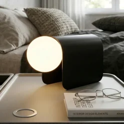 Abat Jour-Fabas Luce Lampada da comodino moderna nera birba