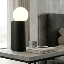 Abat Jour-Fabas Luce Lampada da comodino moderna nera birba
