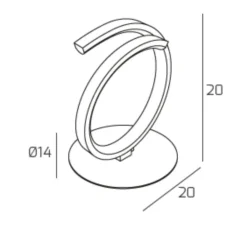 Abat Jour-Top Light Lampada da comodino moderna oro toplight tornado 12w led 3000k 4000k