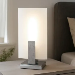 Abat Jour-Top Light Lampada da comodino moderna wood legno argento