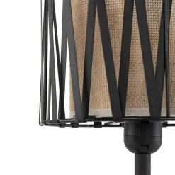 Abat Jour-Selezionato da Mazzolaluce Lampada da comodino nera abat-jour paralume in tessuto moderna