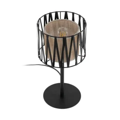 Abat Jour-Selezionato da Mazzolaluce Lampada da comodino nera abat-jour paralume in tessuto moderna