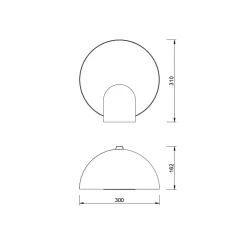 Abat Jour-Selezionato da Mazzolaluce Lampada da comodino nera design moderna led 12w 3000k