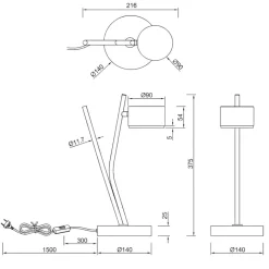 Abat Jour-Selezionato da Mazzolaluce Lampada da comodino nera oro moderna per camera da letto