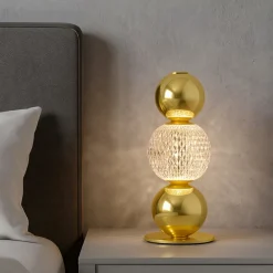 Abat Jour-Selezionato da Mazzolaluce Lampada da comodino oro per camera da letto contemporanea