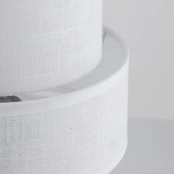 Abat Jour-Selezionato da Mazzolaluce Lampada da comodino paralume tessuto bianco moderna per camera da letto