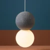 Lampade A Sospensione-Selezionato da Mazzolaluce Lampada da comodino per camera da letto sfera di cemento antracite