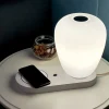 Abat Jour-Selezionato da Mazzolaluce Lampada da comodino per camera da letto usb caricatore wireless bianca moderna