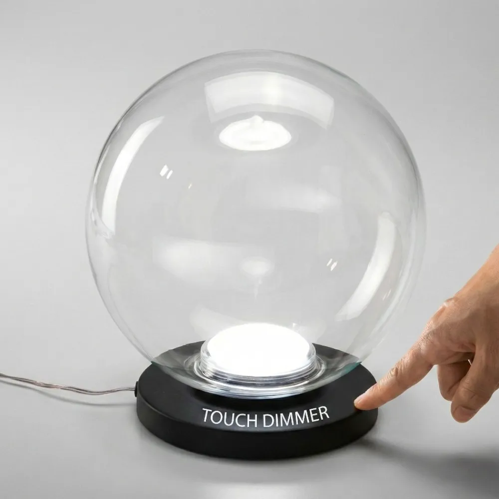 Abat Jour-Fabas Luce Lampada da comodino sfera di vetro trasparente ariel