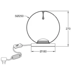Abat Jour-Fabas Luce Lampada da comodino sfera di vetro trasparente ariel