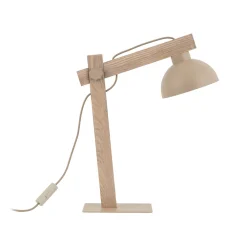 Abat Jour-Selezionato da Mazzolaluce Lampada da comodino vintage in legno cupola metallo sabbia