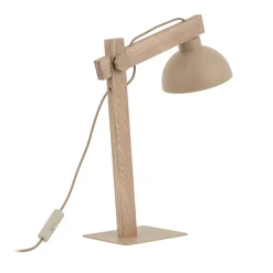 Abat Jour-Selezionato da Mazzolaluce Lampada da comodino vintage in legno cupola metallo sabbia