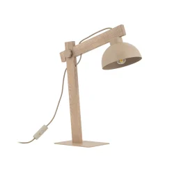 Abat Jour-Selezionato da Mazzolaluce Lampada da comodino vintage in legno cupola metallo sabbia