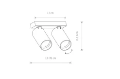 Plafoniere Moderne-Selezionato da Mazzolaluce Lampada da cucina con 2 faretti led orientabili bianchi