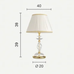 Lampade Da Tavolo-Ondaluce Lampadada da como 1306 classica vetro e dettagli oro