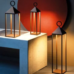 Lampade Da Esterno Giardino-Selezionato da Mazzolaluce Lampada da esterno led lanterna portatile marrone corten