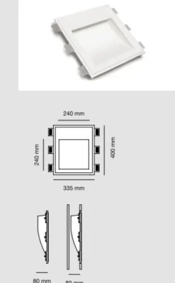 Applique Da Parete-Selezionato da Mazzolaluce Lampada da incasso a parete 16,5w 3000k in gesso led cristaly a filo muro
