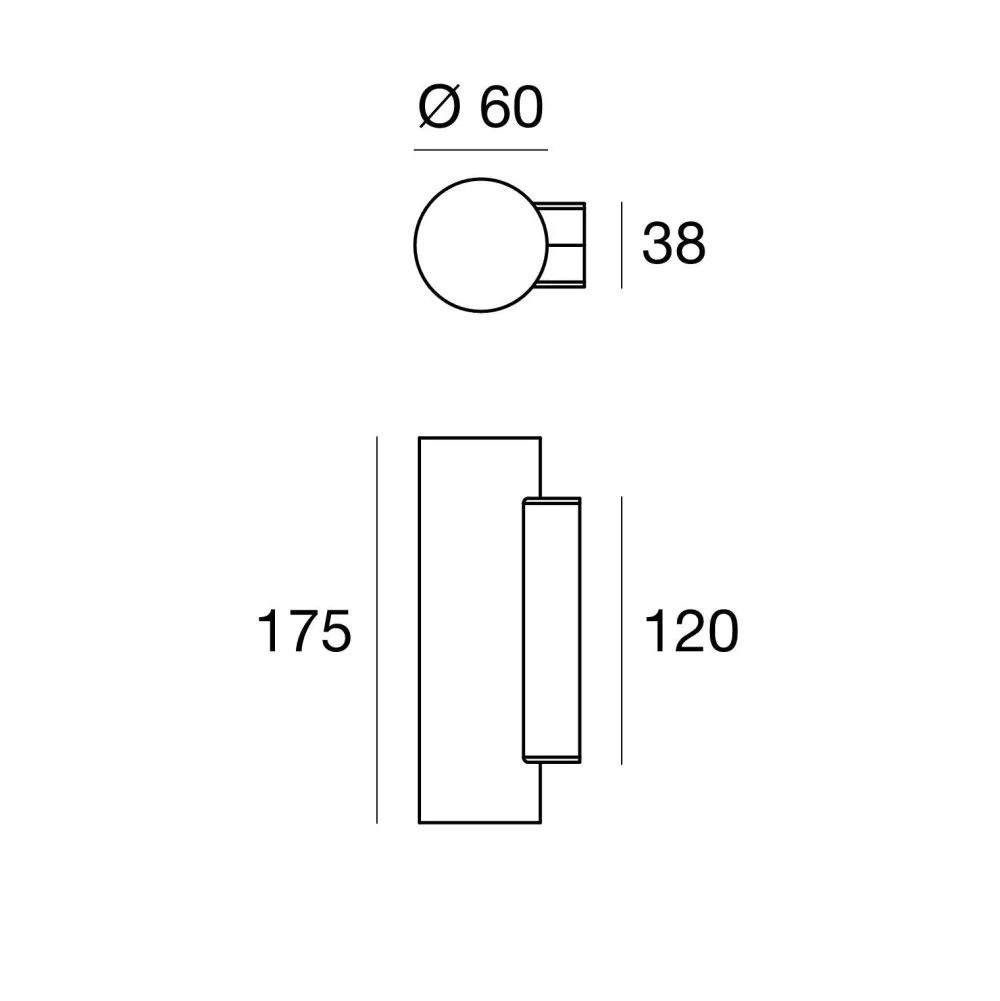 Applique Da Parete-Linea Light Lampada da parete alluminio per salotto biemissione birba