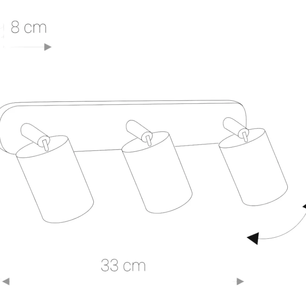 Applique Da Parete-Selezionato da Mazzolaluce Lampada da parete bianca 3 luci orientabili per interno