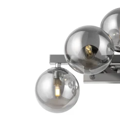 Applique Da Parete-Maytoni Lampada da parete dallas cromo sfere vetro fume design 5 luci