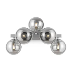 Applique Da Parete-Maytoni Lampada da parete dallas cromo sfere vetro fume design 5 luci