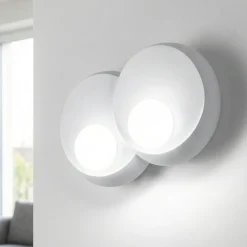Applique Da Parete-Sforzin Illuminazione Lampada da parete moderna di gesso bianca sforzin pitane