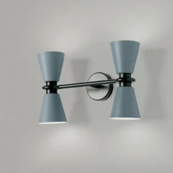 Applique Da Parete-Miloox Lampada da parete moderna per interno grigio graal
