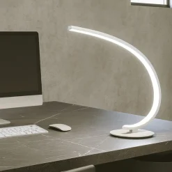Lampade Da Tavolo-Gea Luce Lampada da scrivania bianca led 12w 3000k design moderna