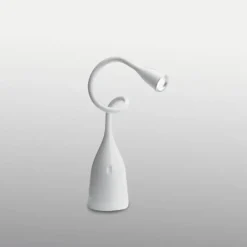 Lampade Da Tavolo-Gea Luce Lampada da scrivania cameretta gls bianca orientabile led 3000k