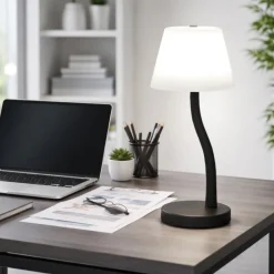 Lampade Da Tavolo-Fabas Luce Lampada da scrivania design moderna nera ibla