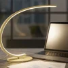 Lampade Da Tavolo-Gea Luce Lampada da scrivania design moderna oro led 12w 3000k iole