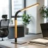 Lampade Da Tavolo-Selezionato da Mazzolaluce Lampada da scrivania di legno orientabile moderna nera