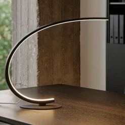 Lampade Da Tavolo-Gea Luce Lampada da scrivania iole design moderna titanio led 3000k