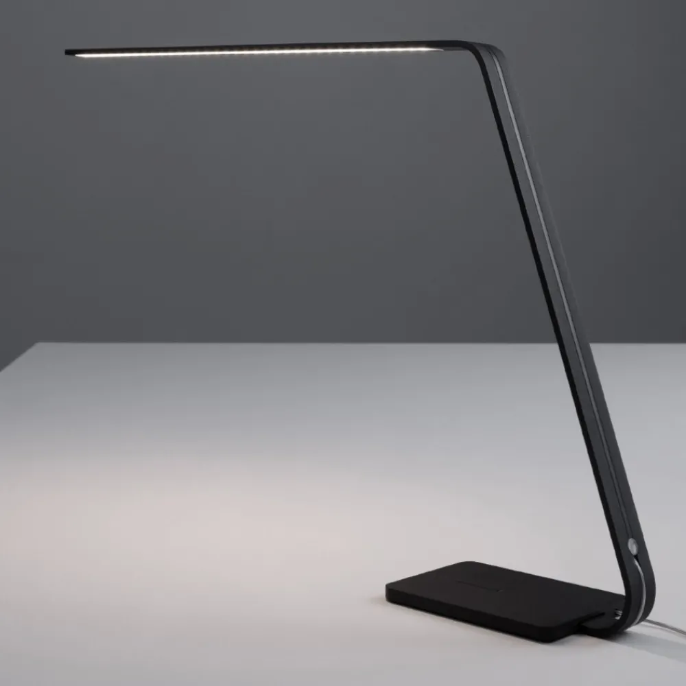 Lampade Da Tavolo-Stilnovo Lampada da scrivania lama led 9w 3000k touch dimmerabile nera