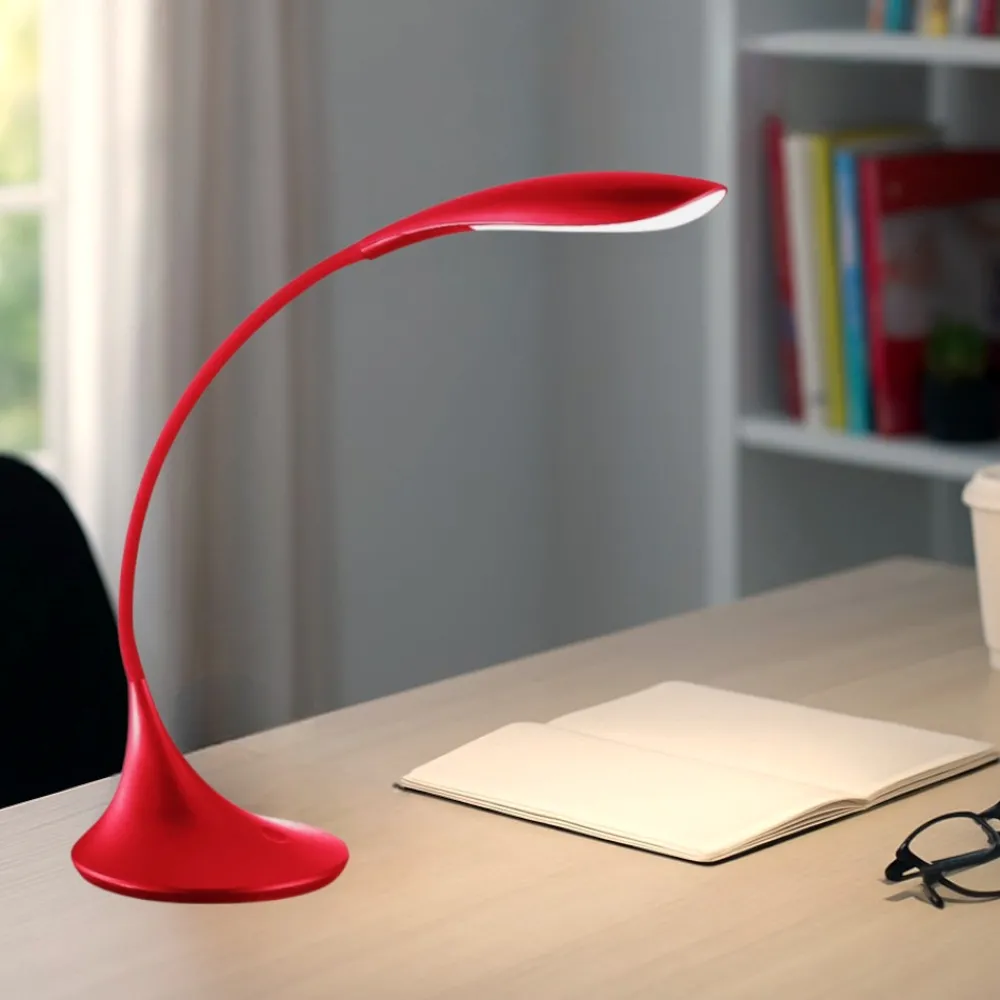 Lampade Da Tavolo-Gea Luce Lampada da scrivania led 4.5w 3000k flessibile rosso