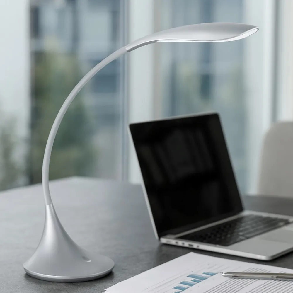 Lampade Da Tavolo-Gea Luce Lampada da scrivania moderna nunki grigio