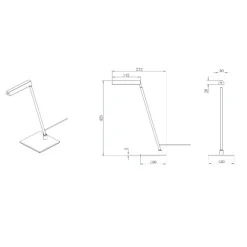 Lampade Da Tavolo-Selezionato da Mazzolaluce Lampada da scrivania nera design moderna sottile led 3w 2700k