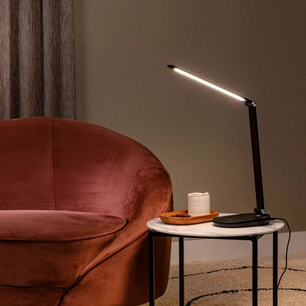 Lampade Da Tavolo-Selezionato da Mazzolaluce Lampada da scrivania nera led 8w dimmerabile orientabile 2700k a 6500k