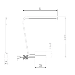 Lampade Da Tavolo-Selezionato da Mazzolaluce Lampada da scrivania nera moderna led 6,5w 2600k touch dimmer