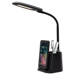 Lampade Da Tavolo-Selezionato da Mazzolaluce Lampada da scrivania nera porta penne ricarica wifii telefonino