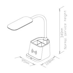 Lampade Da Tavolo-Selezionato da Mazzolaluce Lampada da scrivania nera porta penne ricarica wifii telefonino