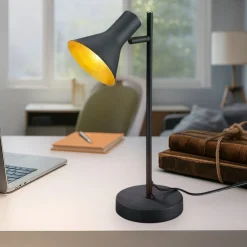 Lampade Da Tavolo-Selezionato da Mazzolaluce Lampada da scrivania nero oro orientabile