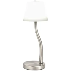 Lampade Da Tavolo-Fabas Luce Lampada da scrivania nichel moderna vetro bianco ibla