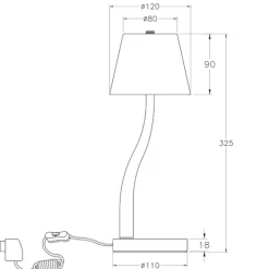Lampade Da Tavolo-Fabas Luce Lampada da scrivania nichel moderna vetro bianco ibla