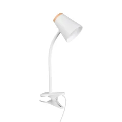 Lampade Da Tavolo-Selezionato da Mazzolaluce Lampada da scrivania orientabile bianca con pinza led 4.5w 3000k