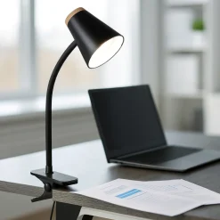 Lampade Da Tavolo-Selezionato da Mazzolaluce Lampada da scrivania per ufficio orientabile nera con pinza led 4.5w 3000k
