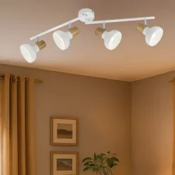 Plafoniere Moderne-Selezionato da Mazzolaluce Lampada da soffitto bianca con faretti led orientabili