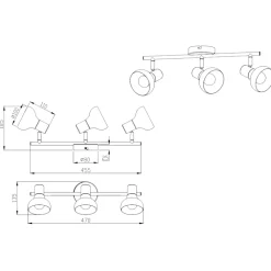 Plafoniere Moderne-Selezionato da Mazzolaluce Lampada da soffitto bianca con faretti led orientabili