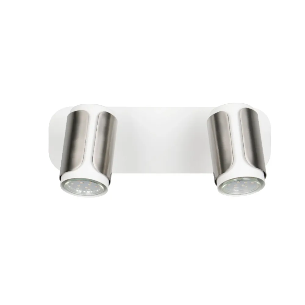 Plafoniere Moderne-Selezionato da Mazzolaluce Lampada da soffitto con faretti orientabili bianco nickel